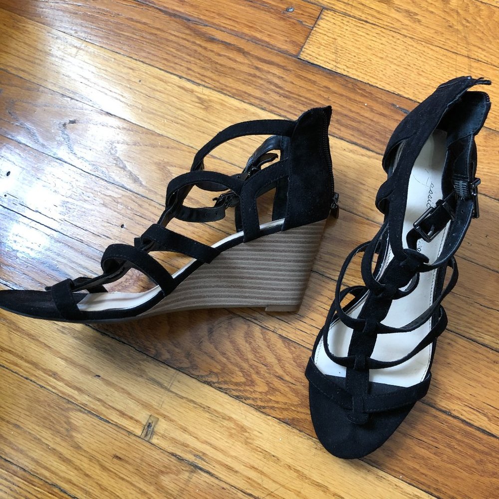 Jessica Simpson Sueded Black Sandals